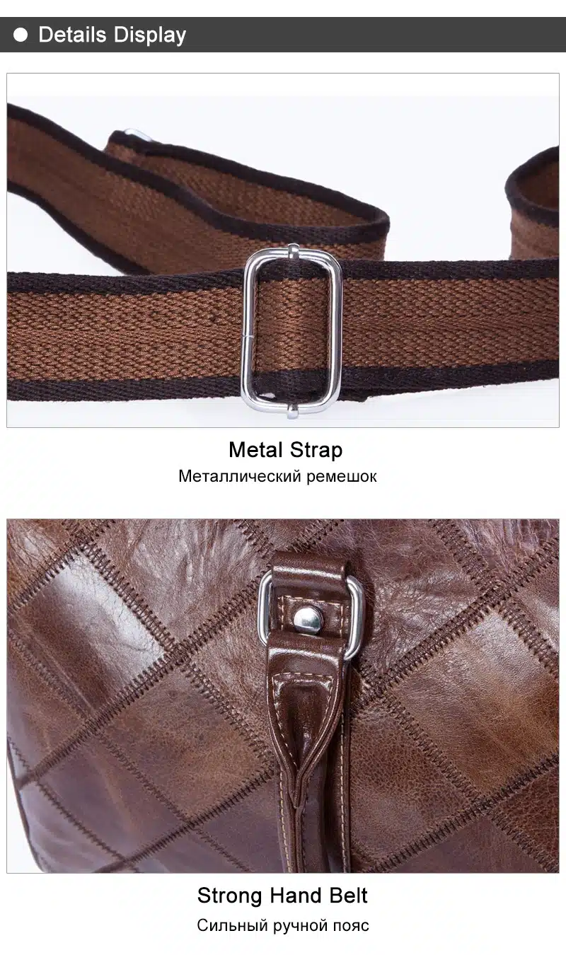 WESTAL Genuine Leather Bag Multifunction Shoulder Bags Men's Travel Bag Leather Travel Duffle Bag Leather Handbag Totes 8883 17