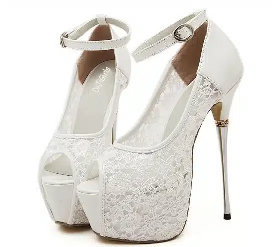 women summer sandals lace pumps women party shoes platform pumps white wedding shoes stiletto heels open toe dress shoes D114 13