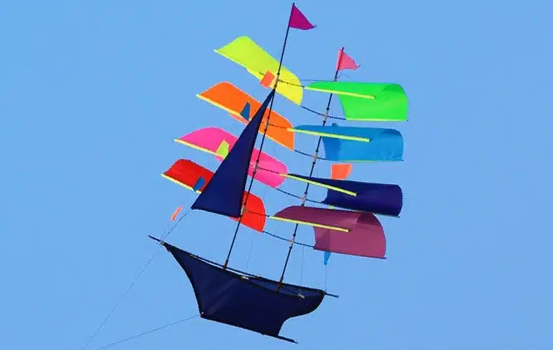 Free Shipping Outdoor Fun Sports 3D Stereo Sailboat Kite /Sailing Kites With Handle And Line Good Flying 11