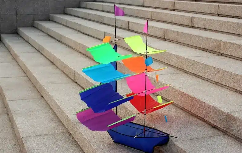 Free Shipping Outdoor Fun Sports 3D Stereo Sailboat Kite /Sailing Kites With Handle And Line Good Flying 15