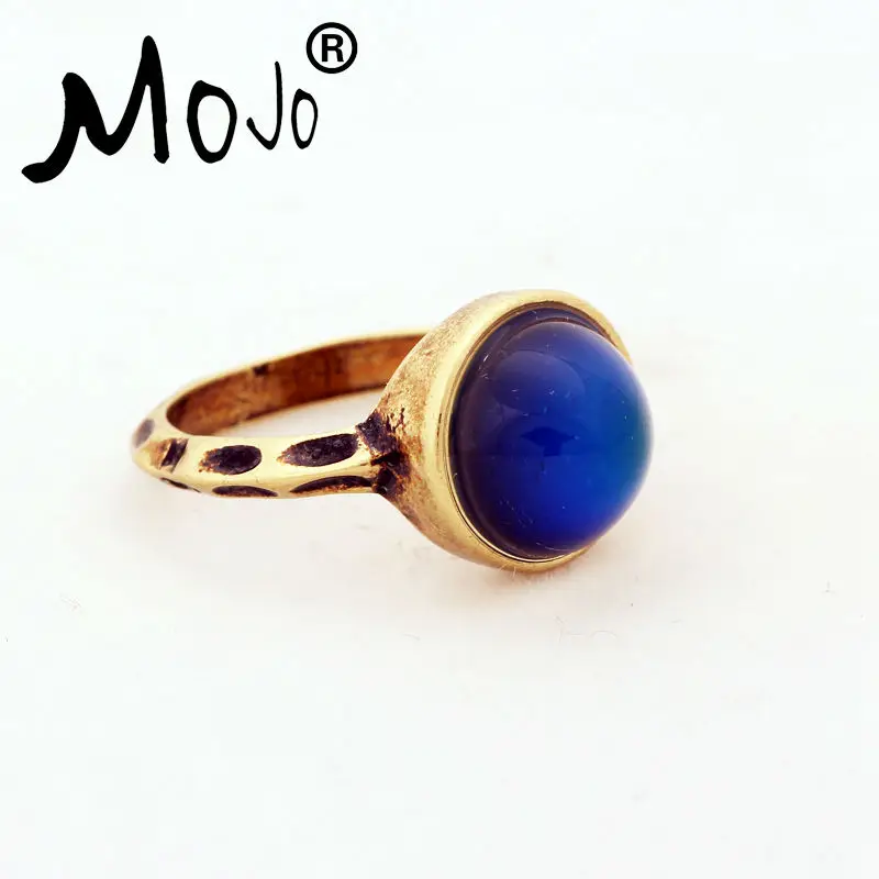 1 PC Antique Bronze Plated Color Changing Mood Rings Changing Color Temperature Emotion Feeling Rings Set For Women/Men MJ-RG002 10