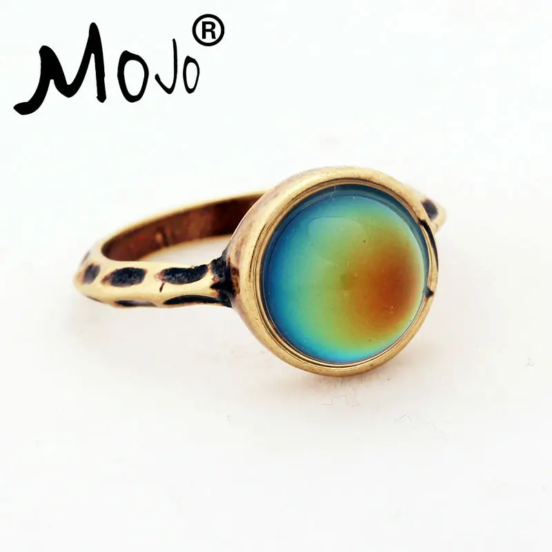1 PC Antique Bronze Plated Color Changing Mood Rings Changing Color Temperature Emotion Feeling Rings Set For Women/Men MJ-RG002 13