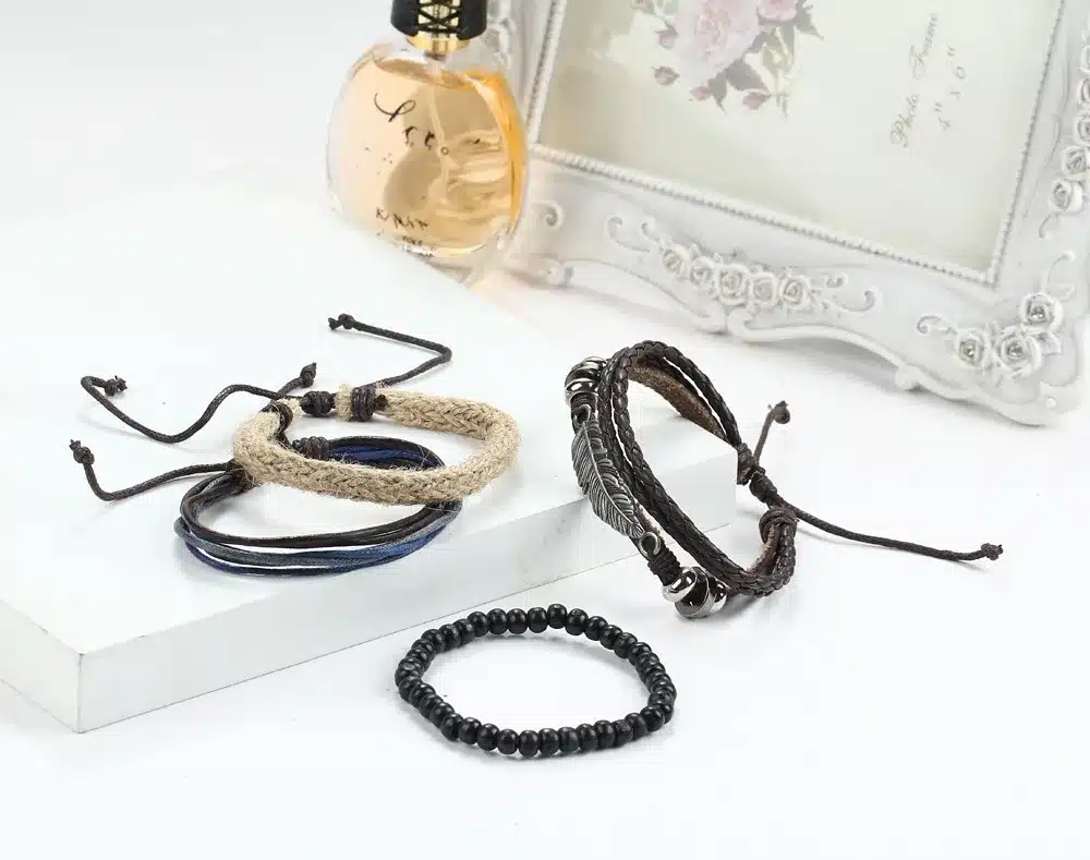 2017 New Brinco Rock Leather Bracelet Men Jewelry Wood Bead Bracelets For Women Vintage Punk Bracelets & Bangles Christmas Gift 49
