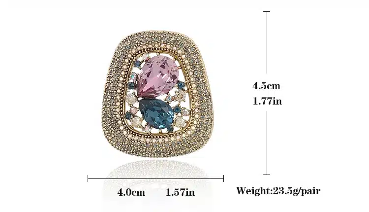 VEYO High Quality Round Luxury Full Of Crystal Rhinestone Gold Color Brooch Vintage Jewelry Wholesale 2