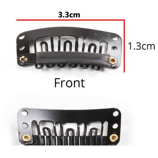 must metallist klamber juuksepikenduste kinnitamiseks, mõõtmetega 3,3 cm x 1,3 cm