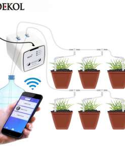 wifi kaudu juhitav kastmissüsteem kuue lillepotiga