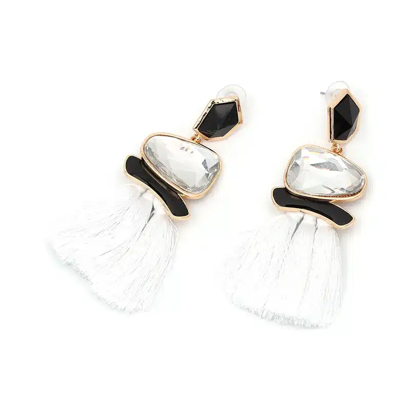 Boho Simulated Pearl Tassel Earrings For Women Vintage Gem Stone Long Fringe Hanging Drop Colorful Earring Pendientes Jewelry 41
