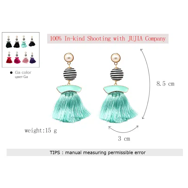 Boho Simulated Pearl Tassel Earrings For Women Vintage Gem Stone Long Fringe Hanging Drop Colorful Earring Pendientes Jewelry 43