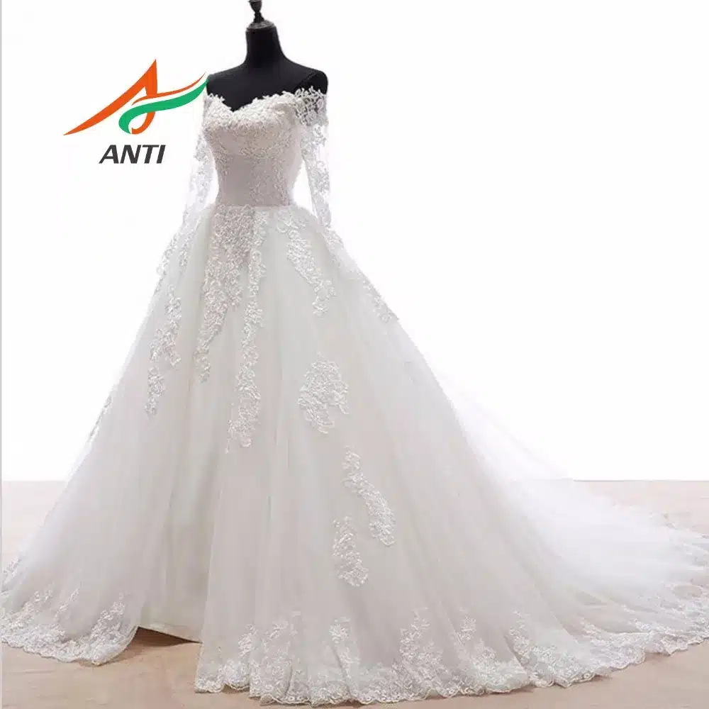 ANTI Romantic 2017 Ball Gown Wedding Dress With Long Sleeves Appliques Detachable skirts Train Robe De Mariee Bridal Gowns 44YSB 6