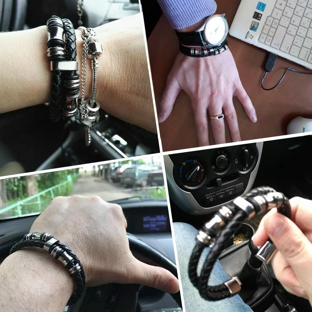 Stainless Steel Men Bracelet Genuine Leather Bracelets & Bangles Man Jewelry 185mm 200mm 215mm Gift For Men (JewelOra BA101174) 28