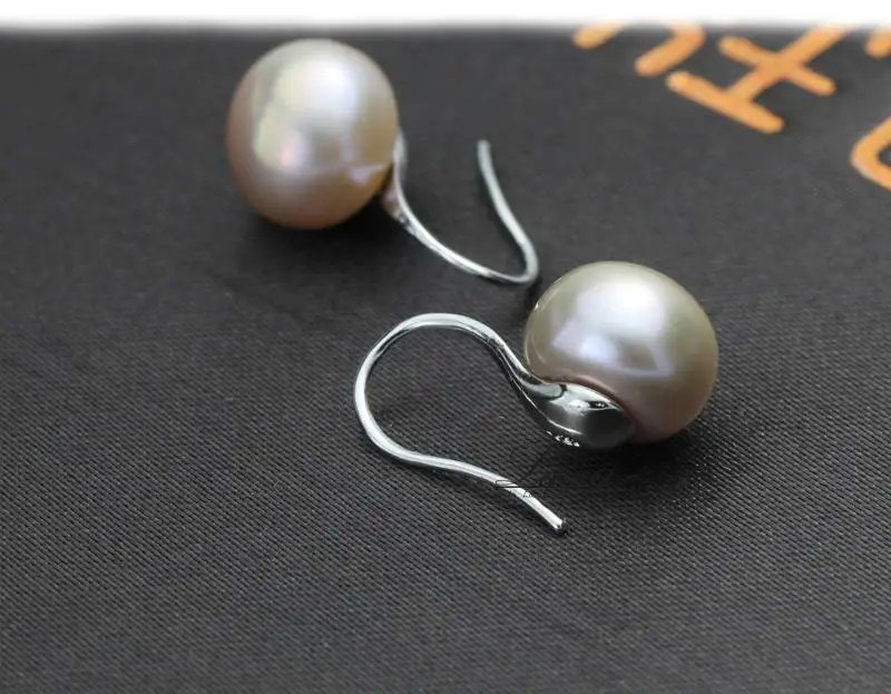 100% real Natural Pearl earrings,fresh water pearl earrings for women black pearl earrings silver 925 jewelry birthday gift 15