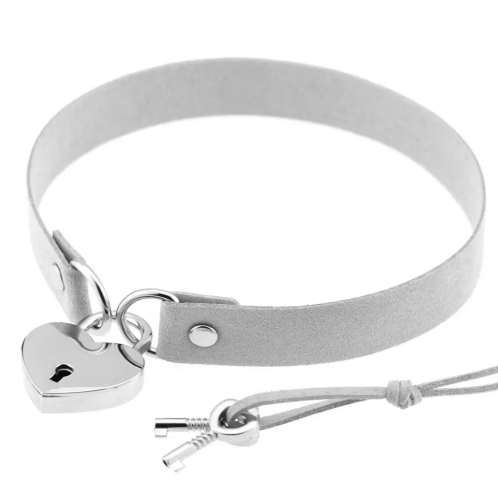 Todorova Gothic Punk Harajuku Heart Lock Velvet Leather Choker Necklace Choker Collar with Key Jewelry for Women Accessories 19