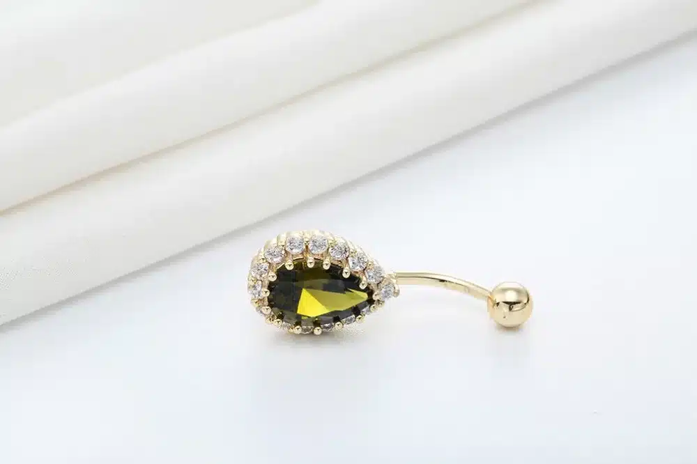 Todorova Fashion Water Drop Zircon Navel Piercing Stainless Steel Belly Button Rings Body Jewelry for Women 46