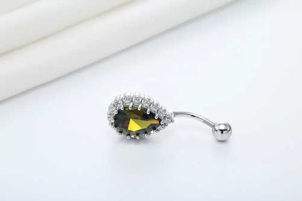 Todorova Fashion Water Drop Zircon Navel Piercing Stainless Steel Belly Button Rings Body Jewelry for Women 48