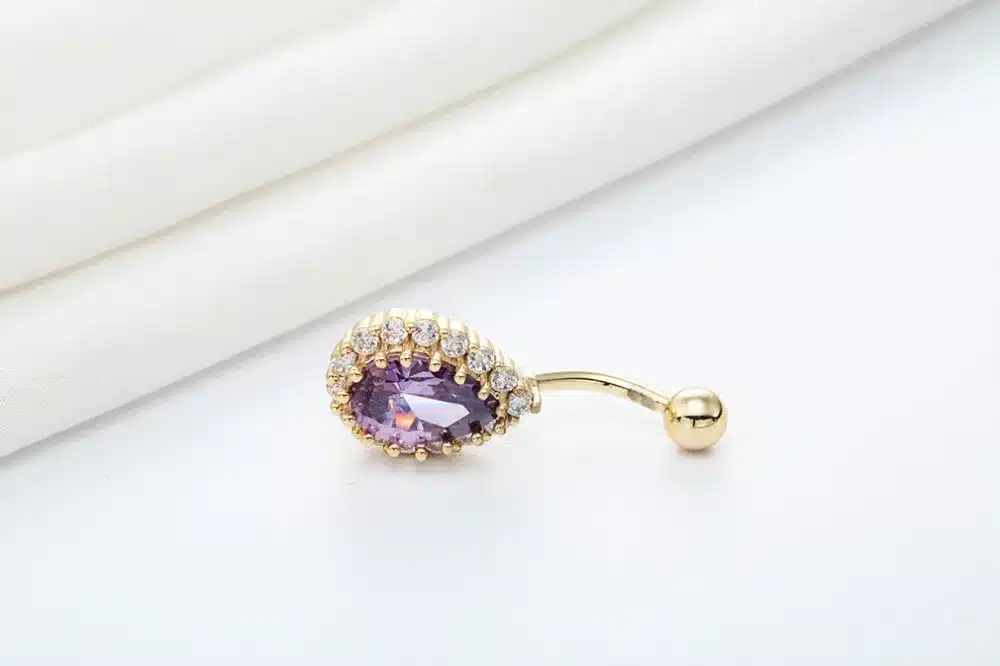 Todorova Fashion Water Drop Zircon Navel Piercing Stainless Steel Belly Button Rings Body Jewelry for Women 54