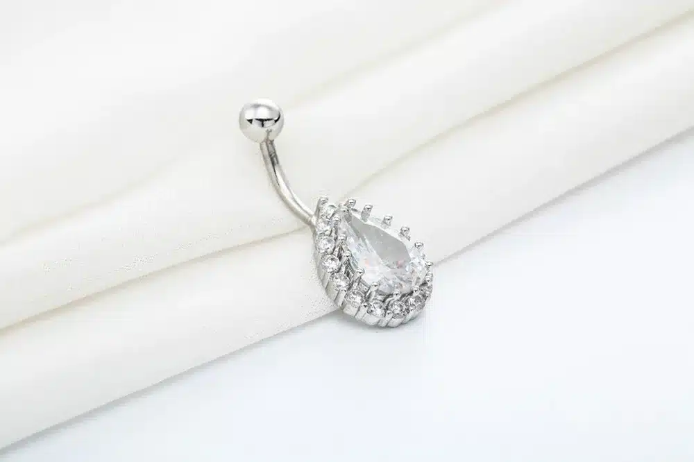 Todorova Fashion Water Drop Zircon Navel Piercing Stainless Steel Belly Button Rings Body Jewelry for Women 71