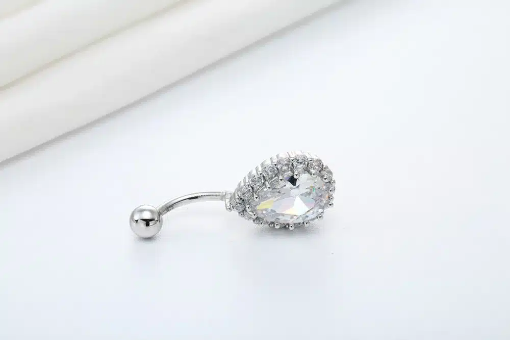 Todorova Fashion Water Drop Zircon Navel Piercing Stainless Steel Belly Button Rings Body Jewelry for Women 72