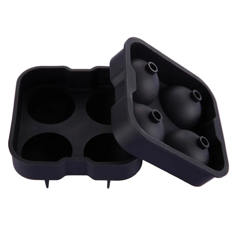 Silicone Ice Ball Maker Whiskey Cocktail Ice Cube Tray 4 Large Ice Cube Molds Maker Bar Kitchen Accessories 15