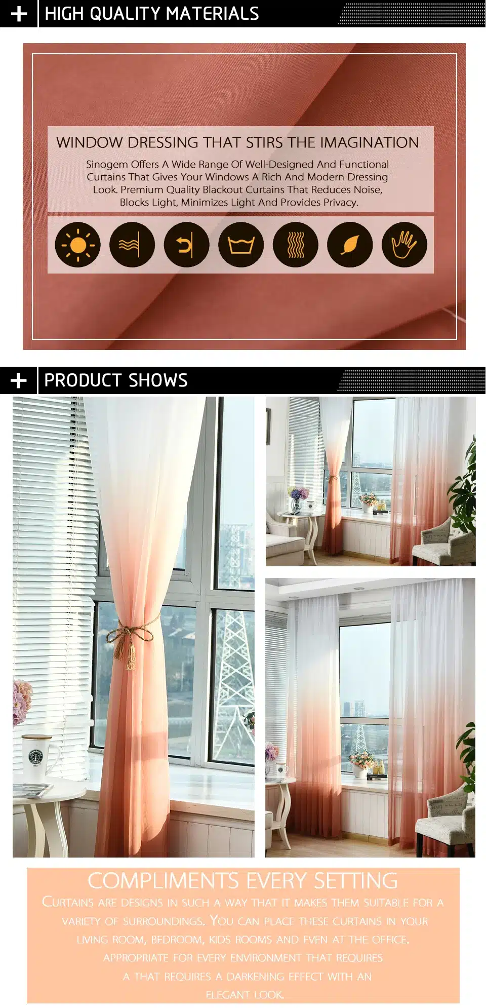 Sinogem Tulle Curtains For Living Room Home Textile Children Bedroom Decorations Window Curtain Kitchen Treatments Divider Sheer 29