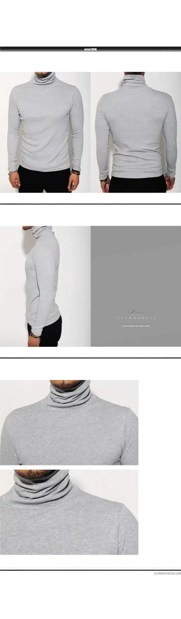 Men Winter Solid Turtleneck Sweater Male Autumn high collar Pullovers Thin and Soft Casual sweater Size 2XL 12