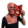 punane kolju mask, millel on eemaldatav näokate