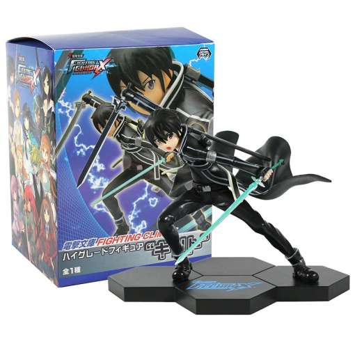 mustas riietuses anime figuur mõõgaga