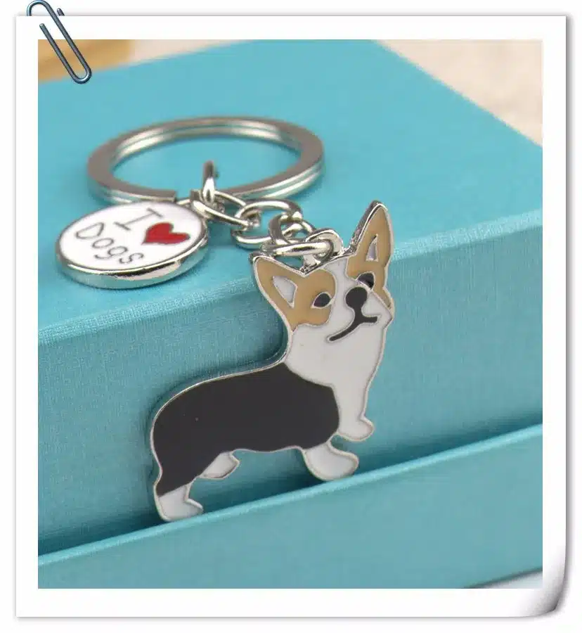 Metal PET Key Chain welsh Corgi Dogs Key Ring Bag charm Wholesale Lovely Keychain Car Keyring gift Women Jewelry Drop shipping 19