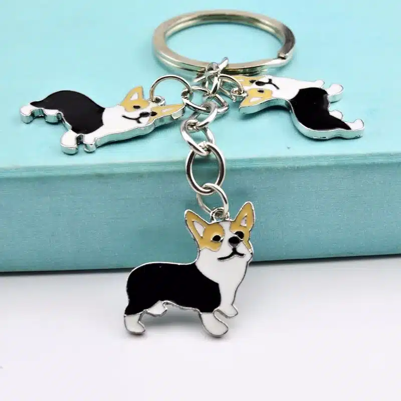 Metal PET Key Chain welsh Corgi Dogs Key Ring Bag charm Wholesale Lovely Keychain Car Keyring gift Women Jewelry Drop shipping 20