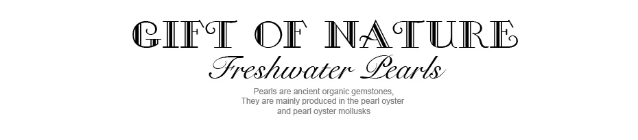 tekst 'Gift of Nature Freshwater Pearls' valgel taustal