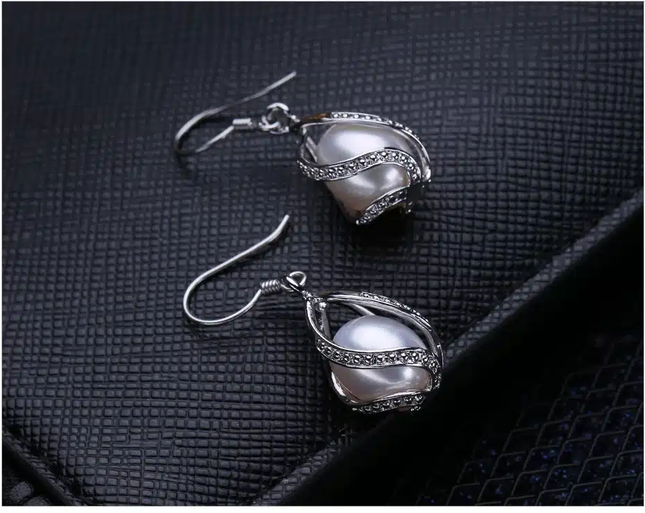 FENASY Pearl drop earrings Pearl Jewelry retro Choker for Women Casual Jewelry Pearl 925 Sterling Silve Charm Bohemia earrings 37