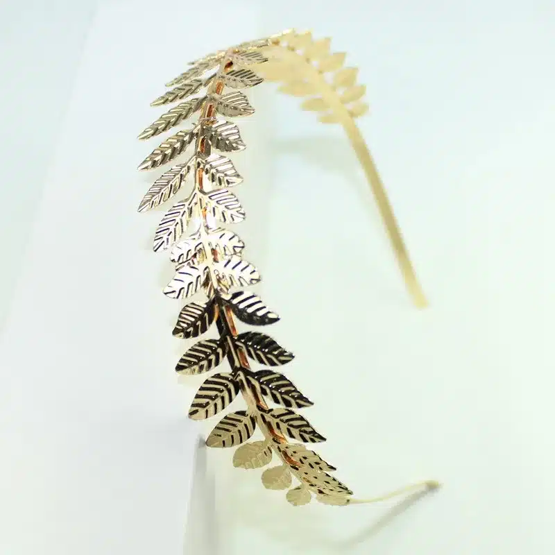 Fashion Gold Color Metal Baroque Leaf Headband Hairband For Women Wedding Hair Accessories Tiara Headpiece Jewelry 2