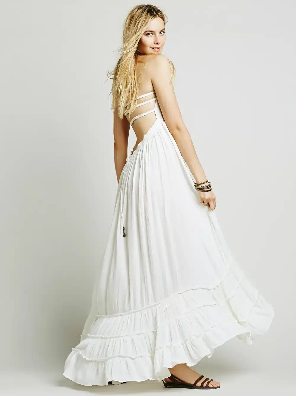 Boho chic halter chiffon long dress Women backless 2017 maxi dresses vestidos Sexy split beach summer dress beach wear mori girl 15