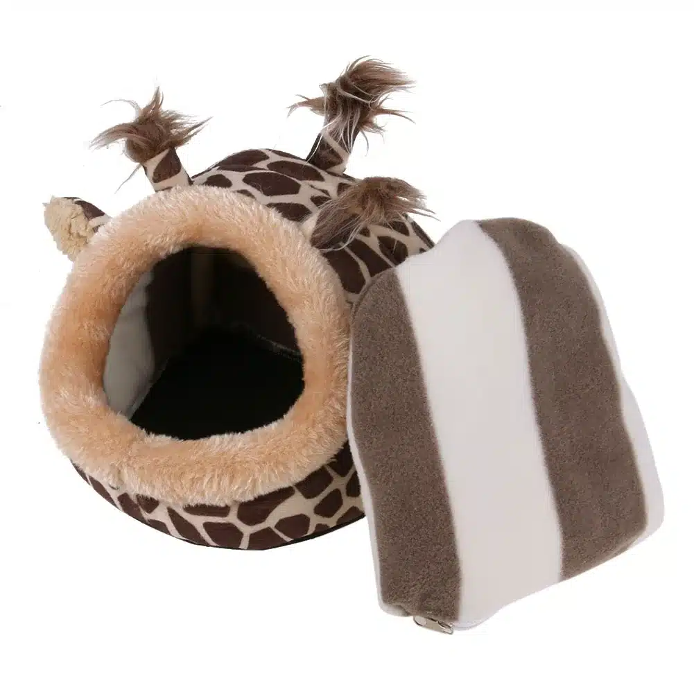 Chinchillas Squirrel Bed Nest Hamster House Cage Accessories Mini Animals Guinea Pigs Hamster Bed Pink Leopard 21