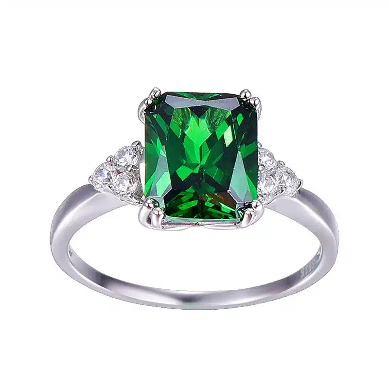 JQUEEN New Fashion 5.3ct Nano Russian Emerald Ring 925 Solid Sterling Silver Set High Quality Best Brand Jewelry For Women 16