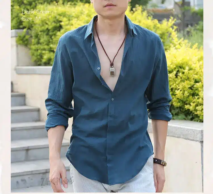 Zecmos Cotton Linen Shirts Man Summer White Shirt Social Gentleman Shirts Men Ultra Thin Casual Shirt British Fashion Clothes 19