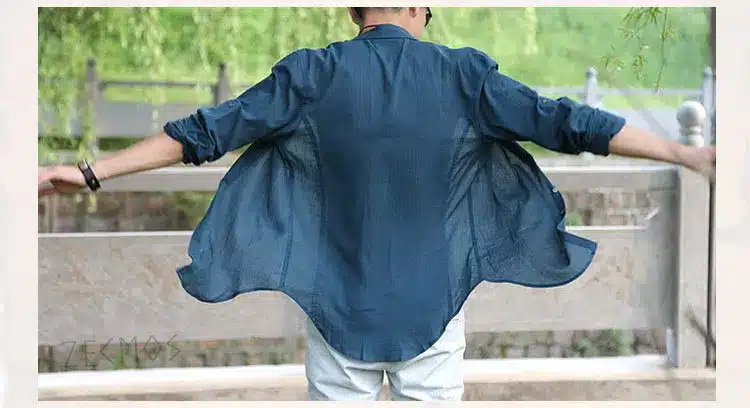 Zecmos Cotton Linen Shirts Man Summer White Shirt Social Gentleman Shirts Men Ultra Thin Casual Shirt British Fashion Clothes 21