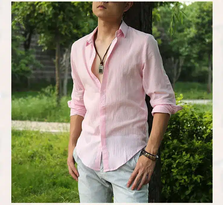 Zecmos Cotton Linen Shirts Man Summer White Shirt Social Gentleman Shirts Men Ultra Thin Casual Shirt British Fashion Clothes 28