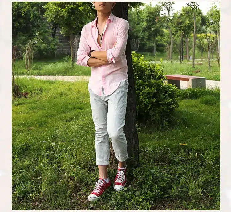 Zecmos Cotton Linen Shirts Man Summer White Shirt Social Gentleman Shirts Men Ultra Thin Casual Shirt British Fashion Clothes 30