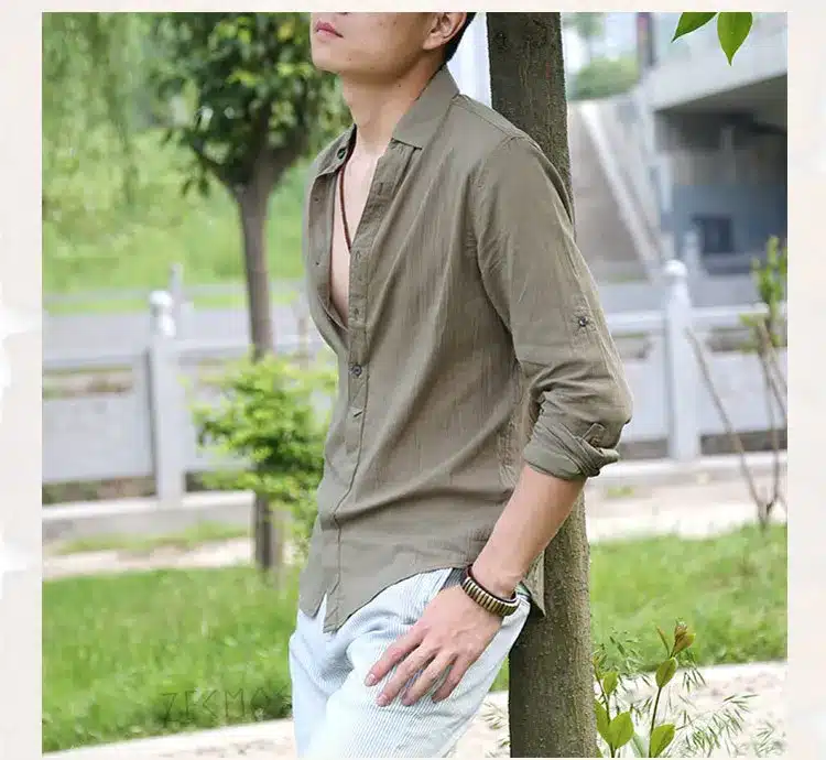 Zecmos Cotton Linen Shirts Man Summer White Shirt Social Gentleman Shirts Men Ultra Thin Casual Shirt British Fashion Clothes 32