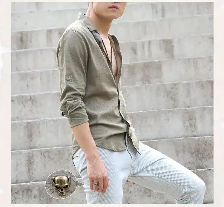 Zecmos Cotton Linen Shirts Man Summer White Shirt Social Gentleman Shirts Men Ultra Thin Casual Shirt British Fashion Clothes 33