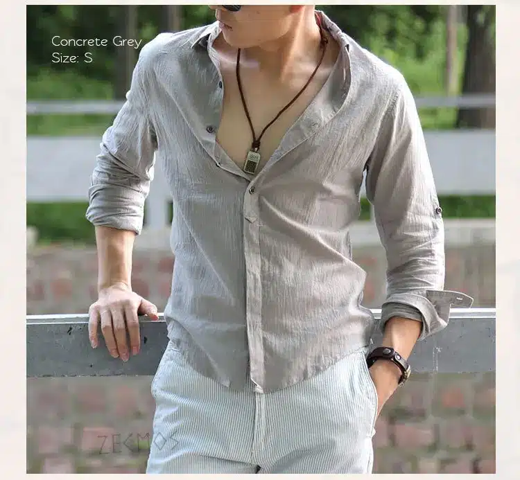 Zecmos Cotton Linen Shirts Man Summer White Shirt Social Gentleman Shirts Men Ultra Thin Casual Shirt British Fashion Clothes 40