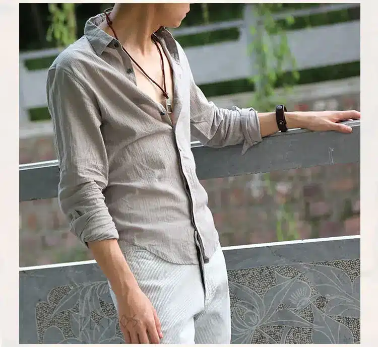 Zecmos Cotton Linen Shirts Man Summer White Shirt Social Gentleman Shirts Men Ultra Thin Casual Shirt British Fashion Clothes 42