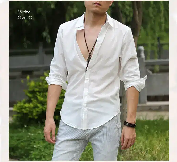 Zecmos Cotton Linen Shirts Man Summer White Shirt Social Gentleman Shirts Men Ultra Thin Casual Shirt British Fashion Clothes 45