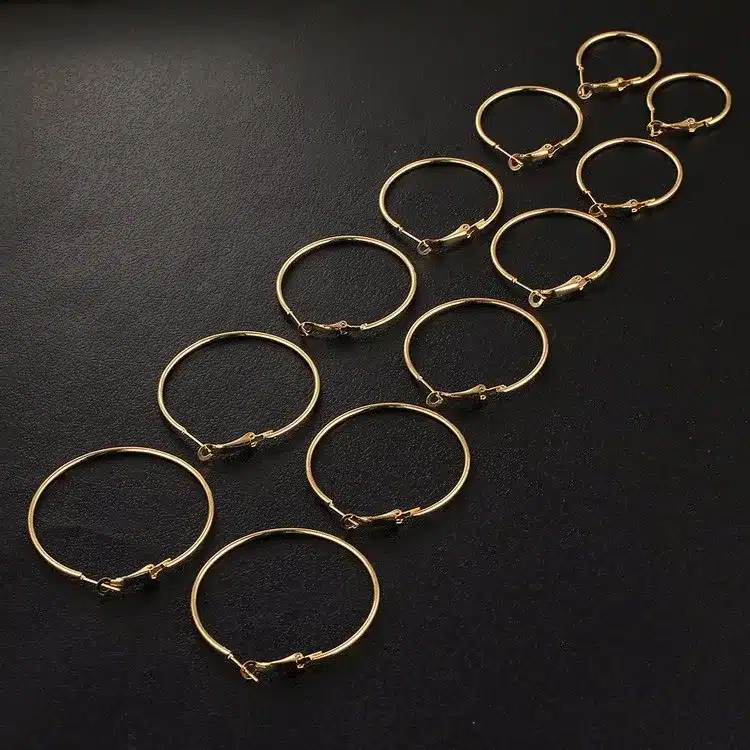 6 PCS/LOT Steampunk Gold Color Big Hoop Earrings Simple Style Earring High Quality Engagement Gift Jewelry Brinco Argola 37