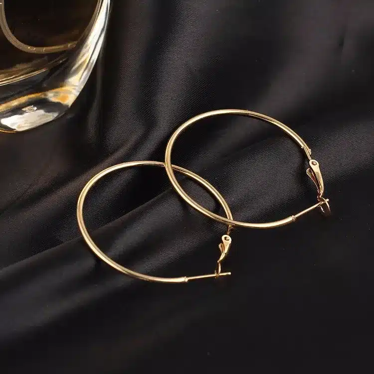 6 PCS/LOT Steampunk Gold Color Big Hoop Earrings Simple Style Earring High Quality Engagement Gift Jewelry Brinco Argola 40