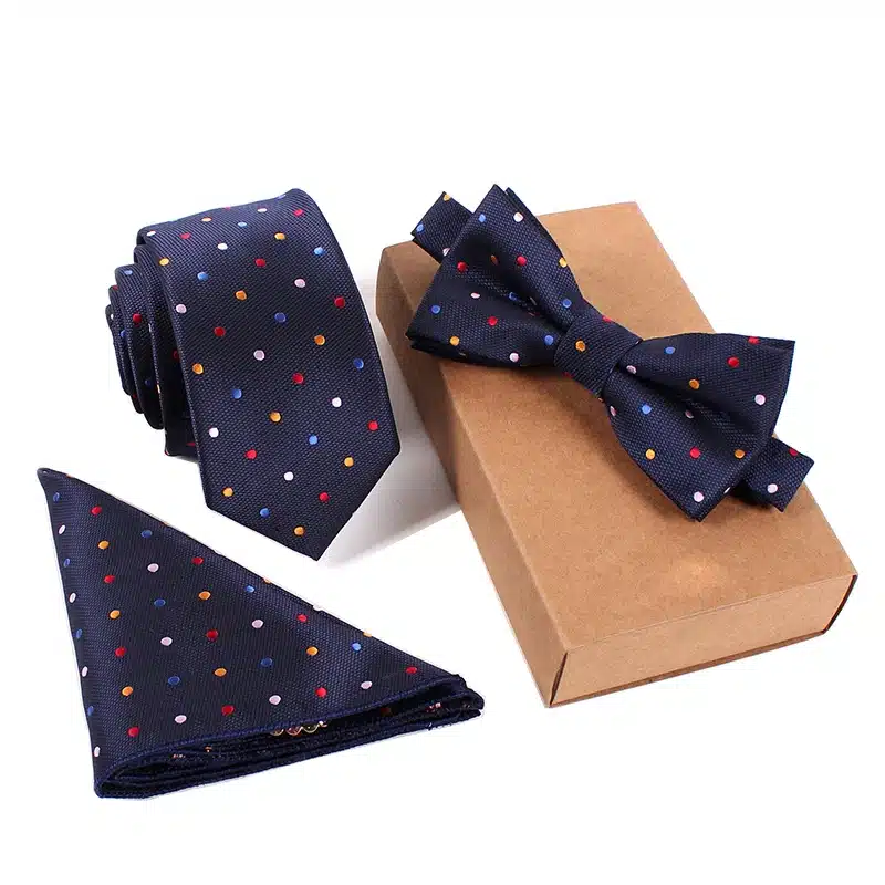 GUSLESON Slim Tie Set Men Bow Tie and Pocket Square Bowtie Necktie Cravate Handkerchief Papillon Man Corbatas Hombre Pajarita 15