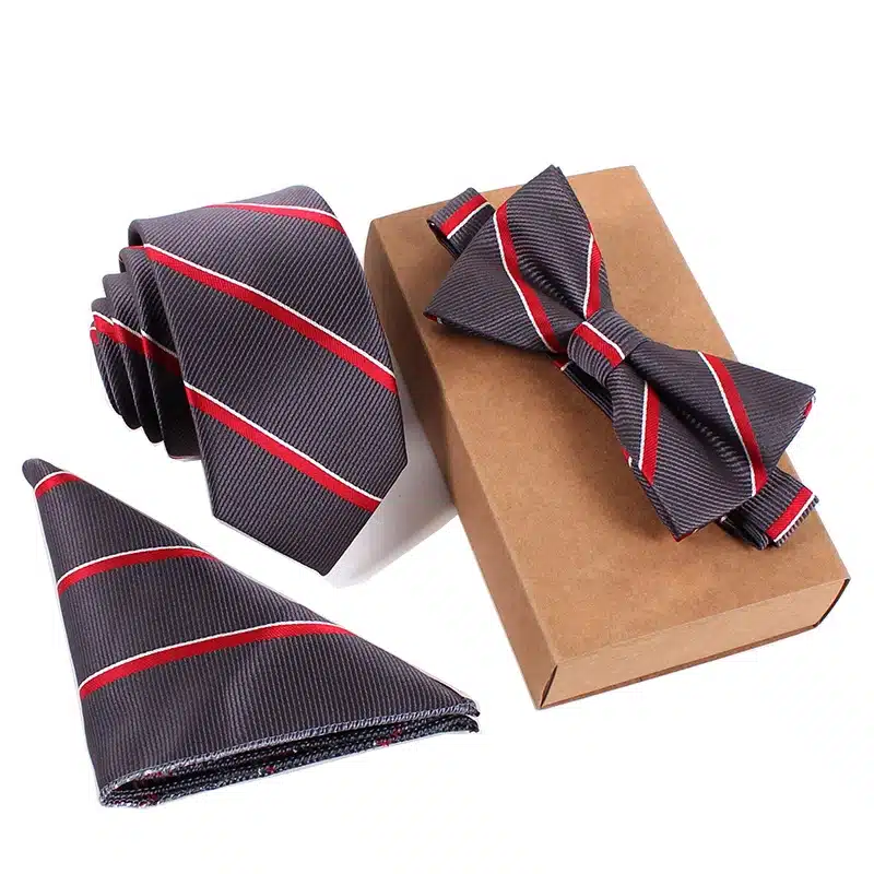 GUSLESON Slim Tie Set Men Bow Tie and Pocket Square Bowtie Necktie Cravate Handkerchief Papillon Man Corbatas Hombre Pajarita 16