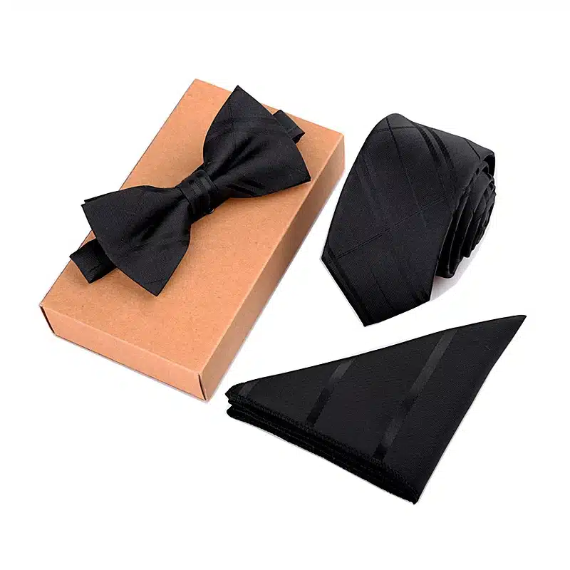 GUSLESON Slim Tie Set Men Bow Tie and Pocket Square Bowtie Necktie Cravate Handkerchief Papillon Man Corbatas Hombre Pajarita 19