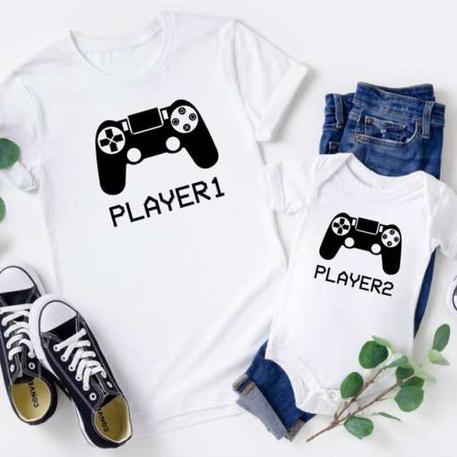 Perekonna särgid "Player 1 ja 2" | E-pood Tootemaailm Perekonna särgid “Player 1 ja 2”