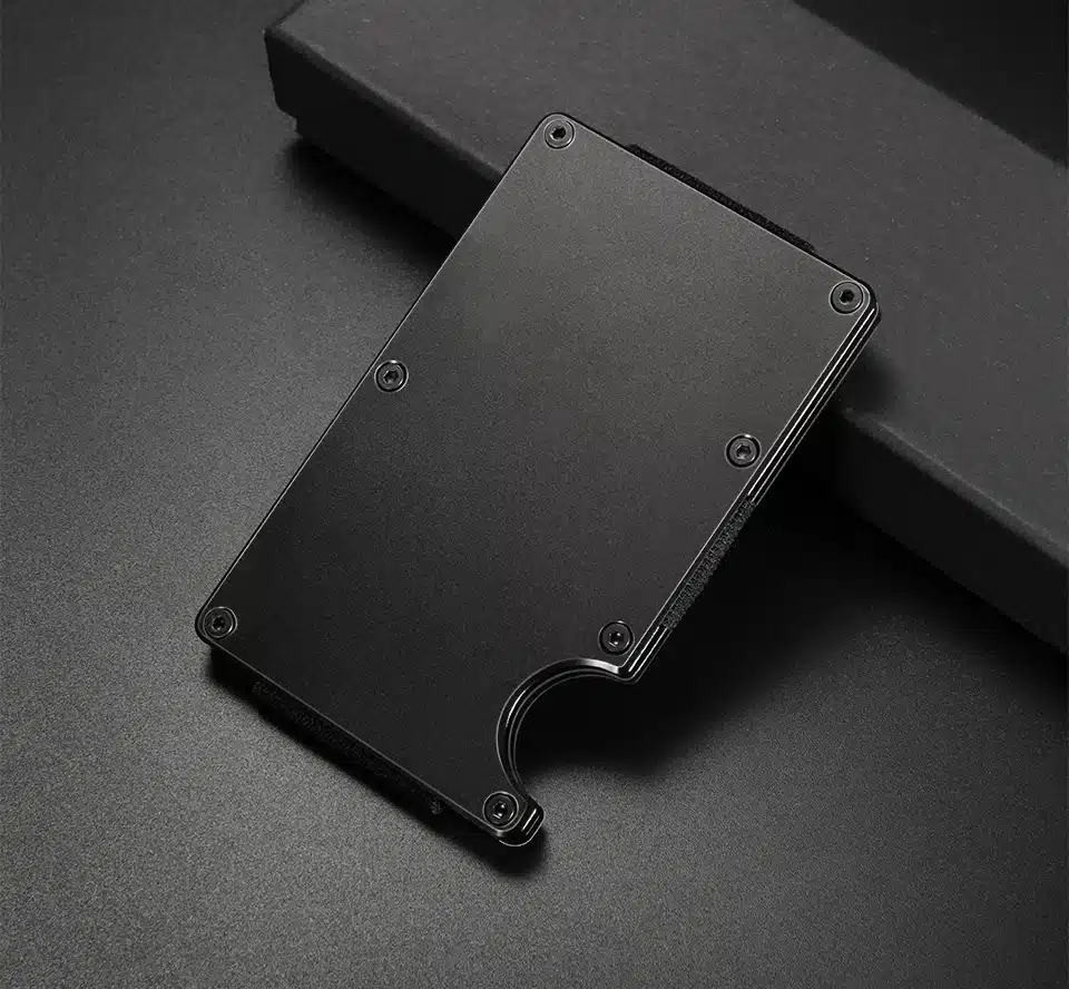 NewBring Metal Mini Money Clip Brand Fashion Black White Credit Card ID Holder With RFID Anti-chief Wallet Men 5
